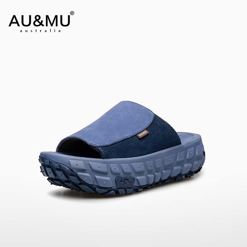 AUMU时尚软底厚底轮胎休闲拖鞋