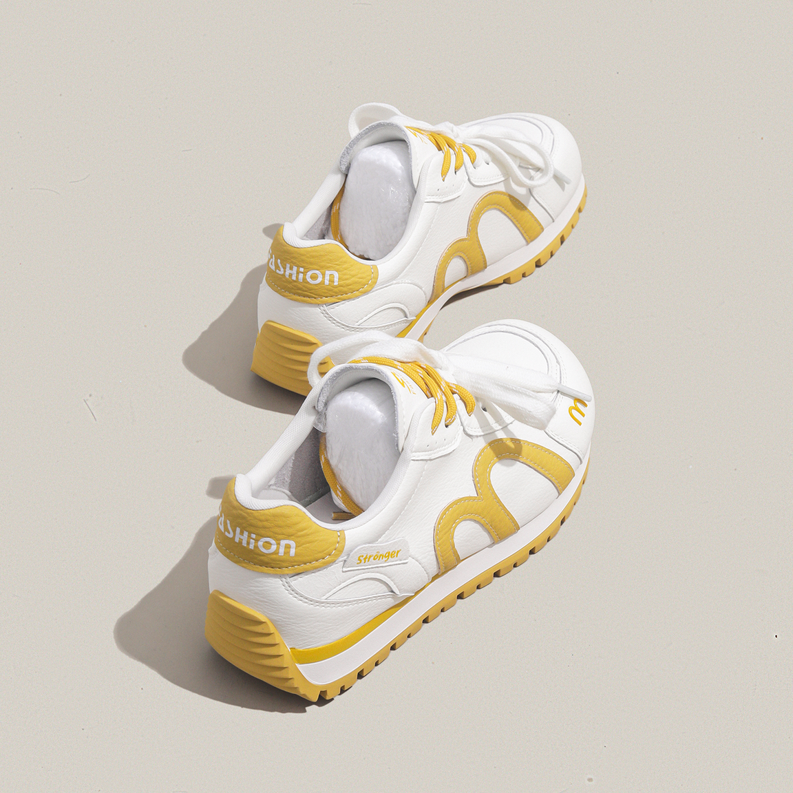 周周推荐~2026年春季德训鞋女白色厚底系带休闲运动百搭小白鞋,女鞋,德训鞋,淘宝优惠券,粉丝福利购,淘宝优惠卷