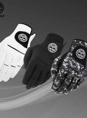 DEXGOLF进口高尔夫手套男女士绒布左手单只防滑耐磨练习手套黑色