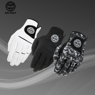 DEXGOLF进口高尔夫手套男女士绒布左手单只防滑耐磨练习手套黑色