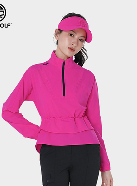 DEXGOLF韩国高尔夫服装女士春秋套头风衣薄外套收腰显瘦防风长袖