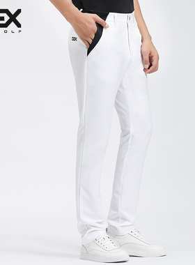 DEXGOLF高尔夫服装男士夏薄款长裤冰丝透气速干免烫休闲男裤白色