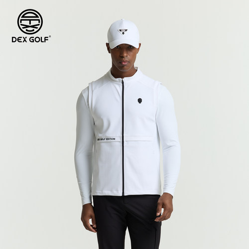 DEXGOLF韩国高尔夫秋冬男装马甲运动休闲保暖修身户外背心外套
