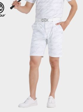 DEXGOLF韩国高尔夫服装男士五分短裤白色运动修身透气沙滩休闲裤