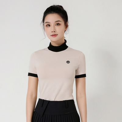 DEXGOLF高尔夫服装针织圆领拼色