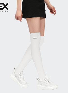 DEXGOLF高尔夫女士过膝袜夏季jk小腿袜长筒黑色速干薄款白色袜子