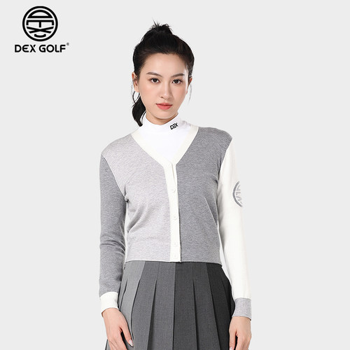 DEXGOLF高尔夫服装女士V领针织衫