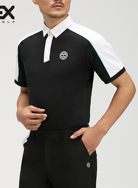 DEXGOLF高尔夫服装男士短袖T恤弹力冰丝速干运动排汗球衣黑色白色