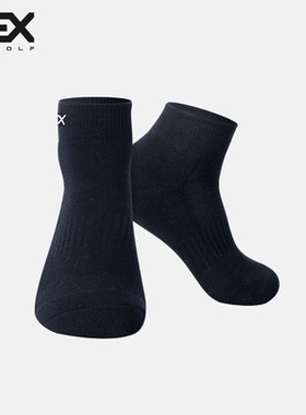 DEXGOLF韩国高尔夫服装男士袜子纯棉运动低腰袜吸汗透气短袜黑色