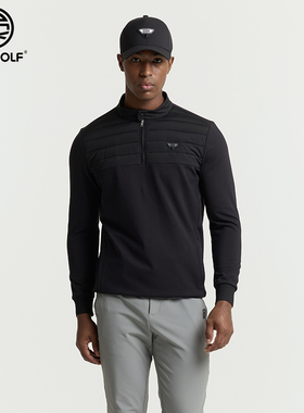 DEX GOLF高尔夫男装秋冬新款立领半拉链套头长袖保暖运动休闲上衣