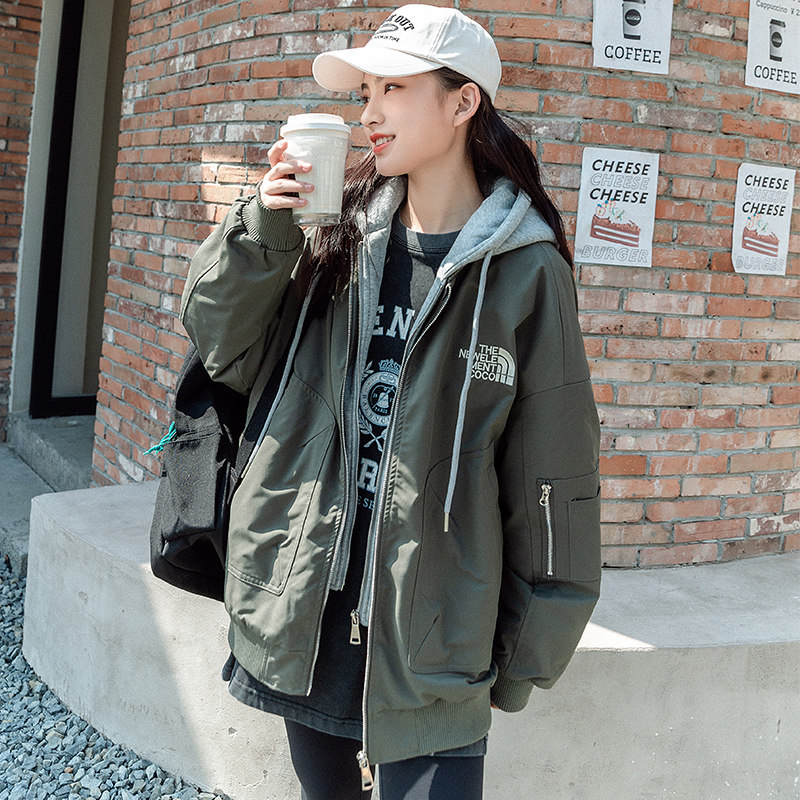 初高中学生秋冬季派克服2023新款少女孩大童棉衣棉服加厚休闲外套