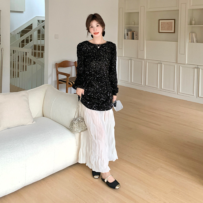 2026春装！富家千金亮片拼接轻奢连衣裙8602-P135-K198,女装连衣裙,2C186