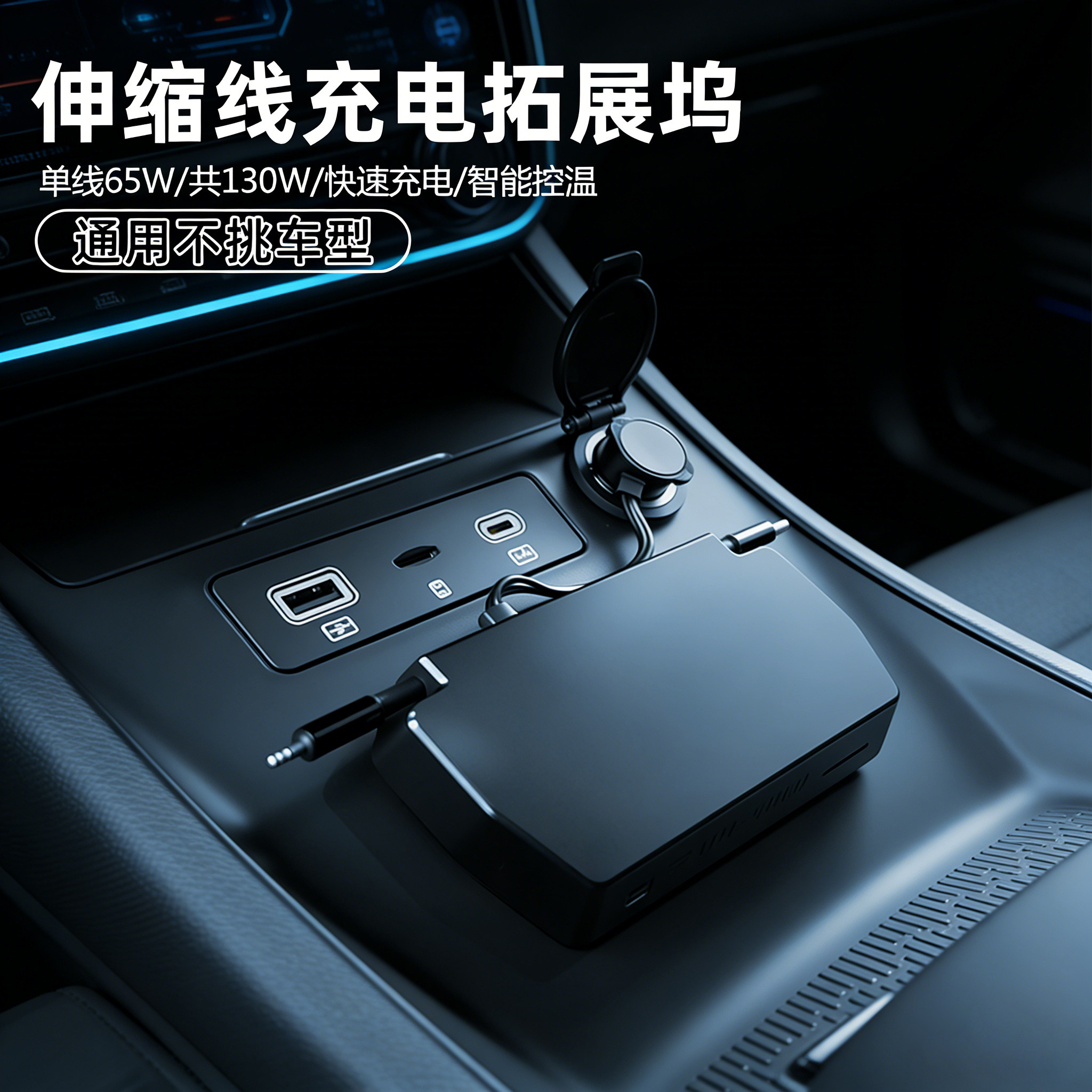 车载充电拓展坞支持苹果Type-C