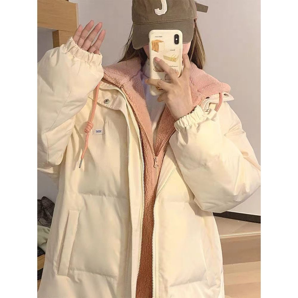 秋冬季外套女小个子加厚宽松超厚ins中长款胖妹妹羽绒服外套潮