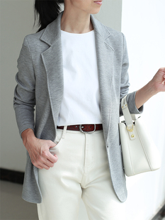 29＃ 外套女无垫肩高档免烫2025新款 春秋针织弹力正肩休闲修身 西装