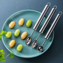 H ball digger, fruit ball scoop suit, 304 stainless steel double headed caterpillar, creative flower pattern, plate artifact