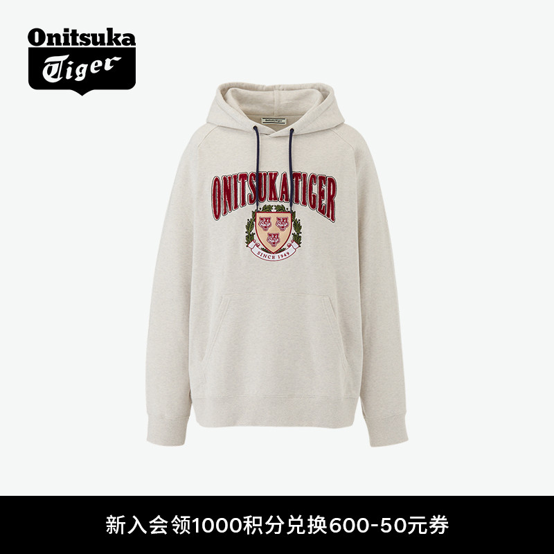 鬼塚虎男女款舒适休闲连帽卫衣