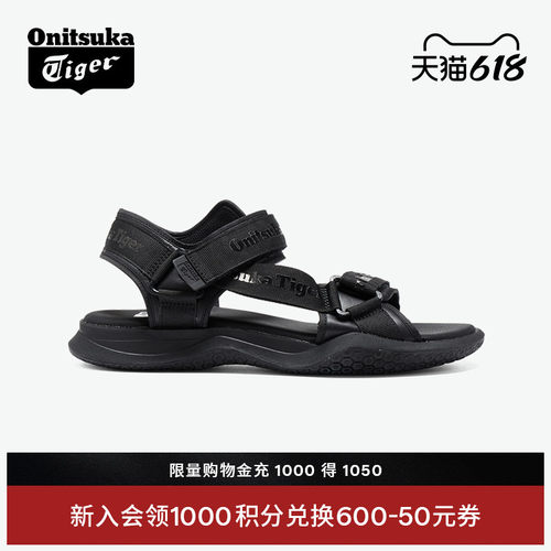 鬼塚虎夏季女款黑色休闲凉鞋