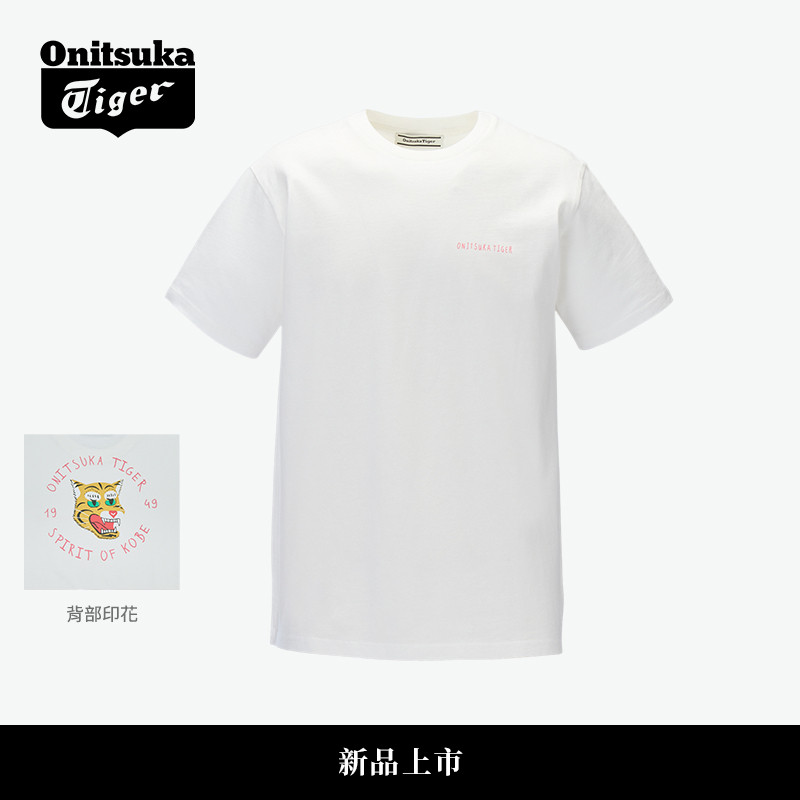 鬼塚虎时尚休闲印花短袖T恤衫