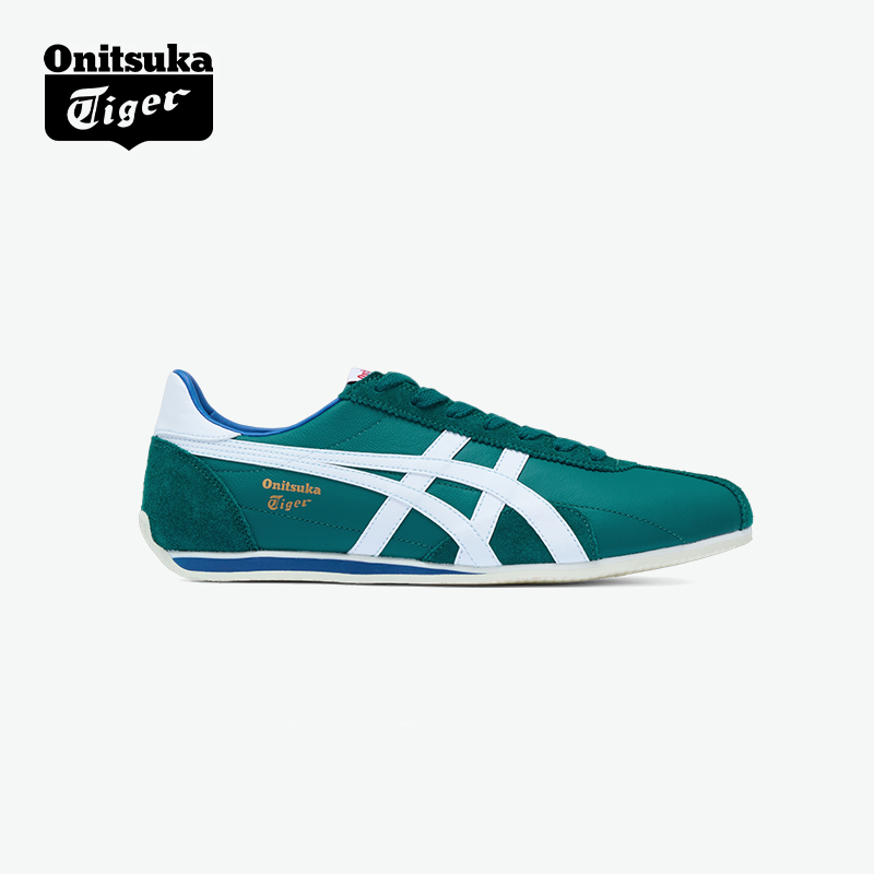 鬼塚虎绿色复古休闲运动鞋休闲鞋
