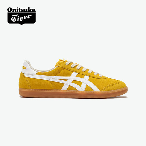鬼塚虎复古黄色男女鞋休闲德训鞋