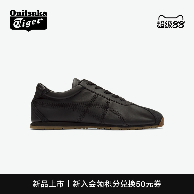 鬼塚虎男女款黑色休闲鞋图片