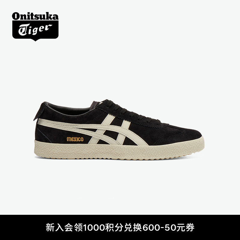 鬼塚虎黑色复古休闲运动鞋