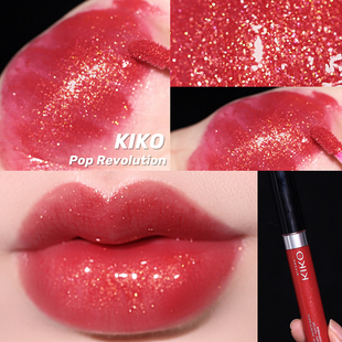 KIKO pop revolution19年秋冬新品口红唇釉微闪玻璃唇04草莓红05