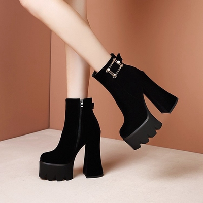 磨砂防水台超高跟厚底大码女鞋