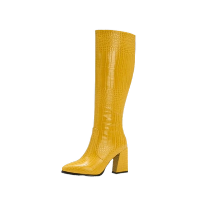 金色黄色高筒大码32-43绿色靴