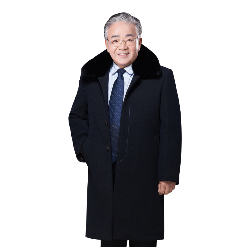 加绒加厚中老年长款外套毛呢大衣