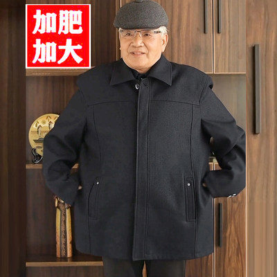 春秋厚款中老年夹克衫扣子版型服