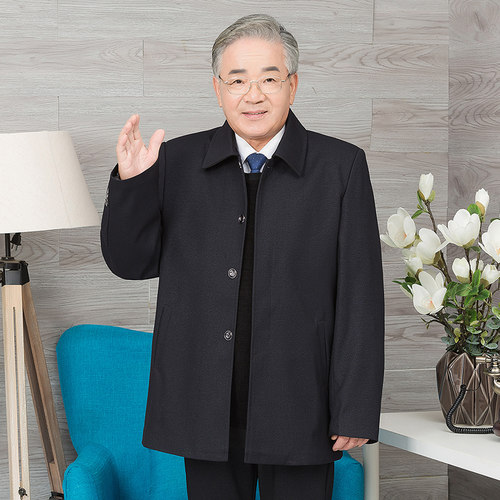 厚款夹克衫翻领纽扣款式秋冬季