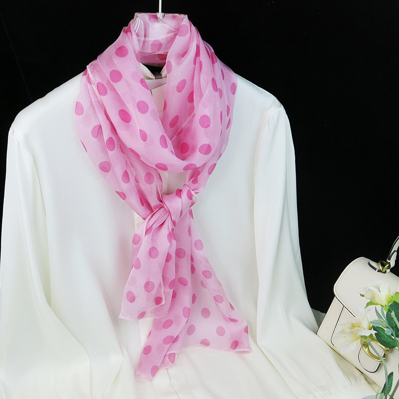 玫红色波点丝巾女2025新款春秋小长条圆点100%桑蚕丝纱巾真丝围巾,服饰配件/皮带/帽子/围巾,围巾/丝巾/披肩,淘宝优惠券,粉丝福利购,淘宝优惠卷
