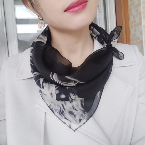 好看！100%桑蚕丝丝巾真丝方巾
