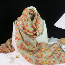 真丝丝巾女2025新款春秋橙色高端苏州丝绸100％桑蚕丝围巾女冬季