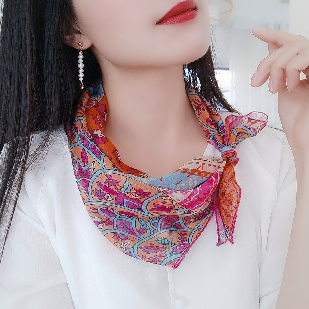 超气质！大牌100%桑蚕丝真丝丝巾