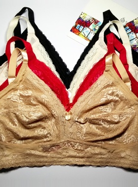 大胸显小内衣超薄杯文胸全罩杯胖M大码100F95GE80C无钢圈无海绵女