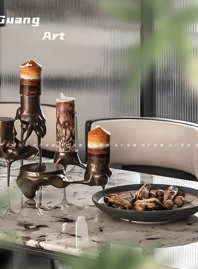 大广 现代简约金属烛台装饰艺术摆件 客厅餐厅茶室样板间酒店饰品