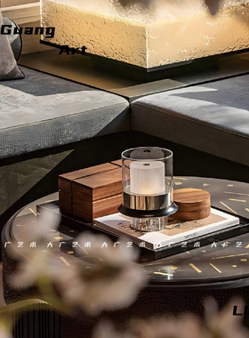 大广 茶几装饰摆件高级感样板房接待区洽谈桌软装陈列组合氛围感