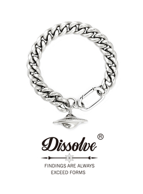 Dissolve小众设计高级感潮ins飞船嘻哈简约钛钢情侣古巴手链男女