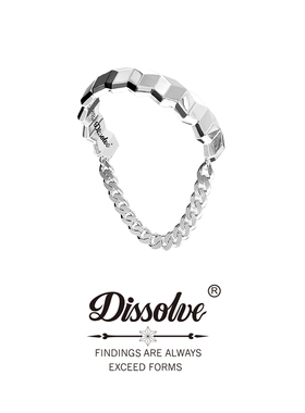 Dissolve纯银925尾戒原创小众设计轻奢高级感冷淡风ins潮情侣戒指