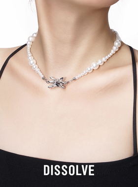 Dissolve原创设计饰品高级轻奢可拆卸蜘蛛吊坠情侣珍珠项链男女