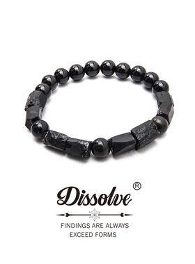 Dissolve小众设计黑玛瑙ins简约潮潮牌黑碧玺手链男