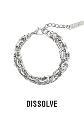 Dissolve小众设计轻奢精致定制刻字拼接链冷淡高级感男女情侣手链