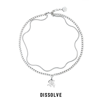 Dissolve字母拼接叠戴项链可拆分