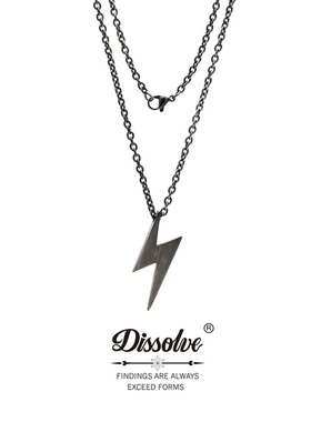 Dissolve项链男潮嘻哈欧美小众设计感简约美式潮牌毛衣链闪电吊坠