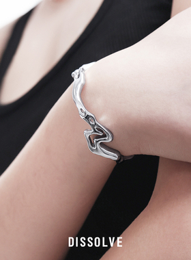 Dissolve手镯男女高级感轻奢设计开口可调节情侣一对礼物饰品手环
