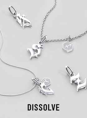 Dissolve星座字母情侣项链男女潮高级轻奢小众设计感潮牌定制吊坠