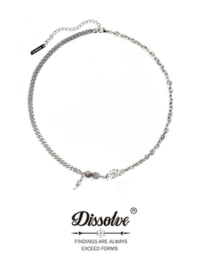 Dissolve原创设计高级感潮牌百搭情侣配饰送男友黑发晶项链男女潮